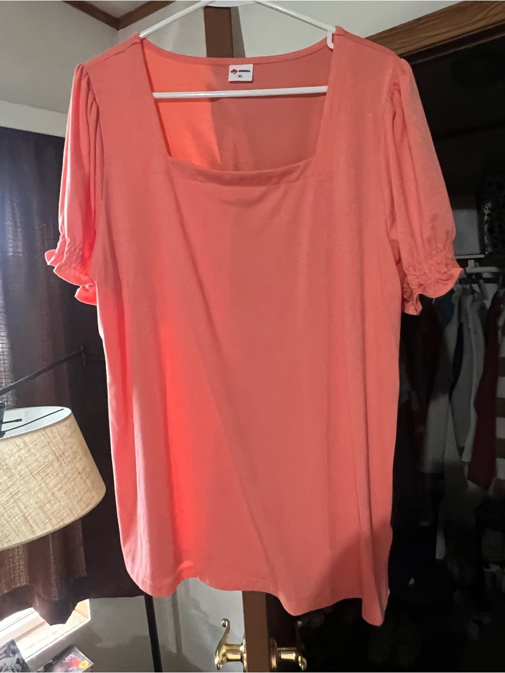 Women's Coral Square-Neck Top - Unbranded